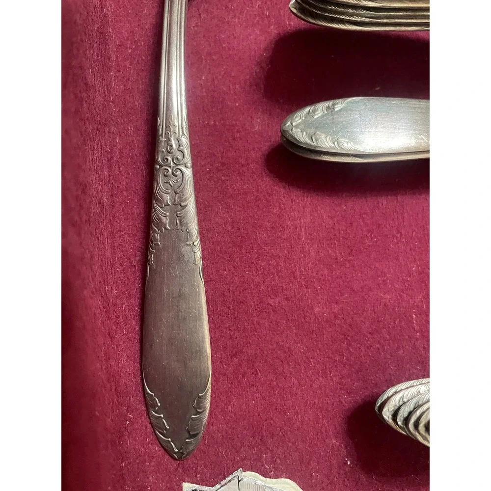 International Silver Co Silverplate Flatware Set King Edwards Design and Box